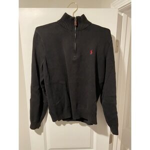 Polo Ralph Lauren Men's Size Large Pullover Sweater 100% Wool 1/2 Zip
